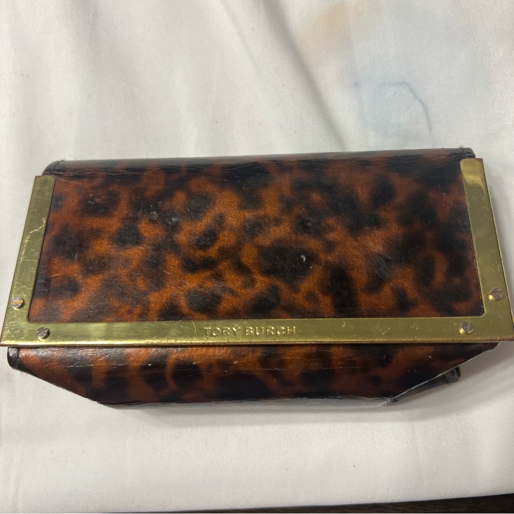Vintage Tory Burch Tortoise Shell Eyeglass Case